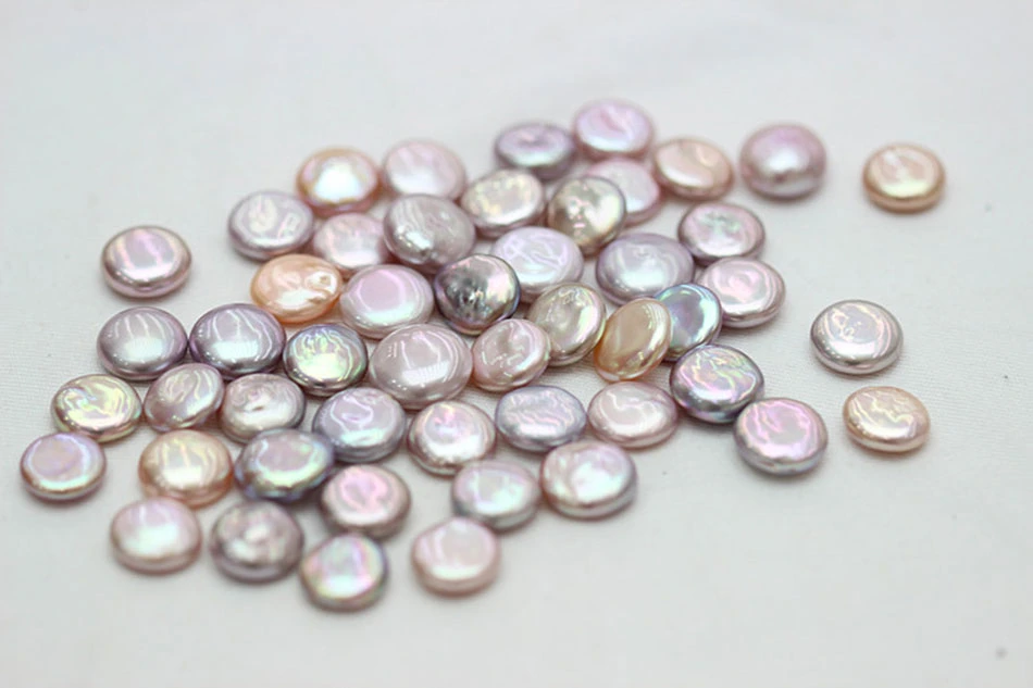 13-14mm AAA Quality Multicolor Natural Cultured Freshwater Coin Baroque Loose Pearls (XL110047)